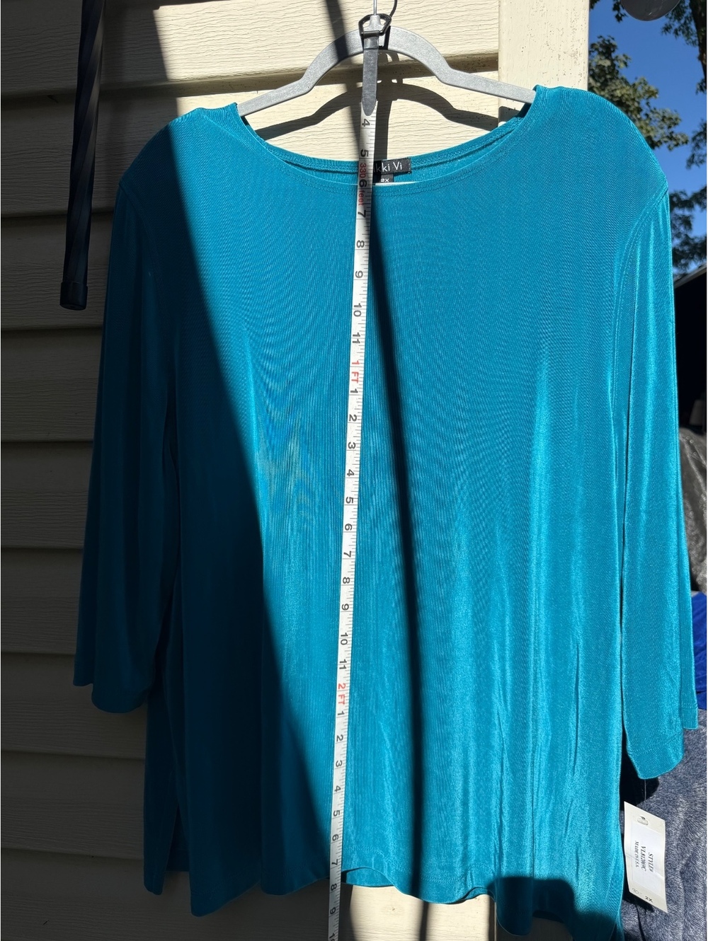 Vikki Vi 2x NWT turquoise 3 4 sleeve top